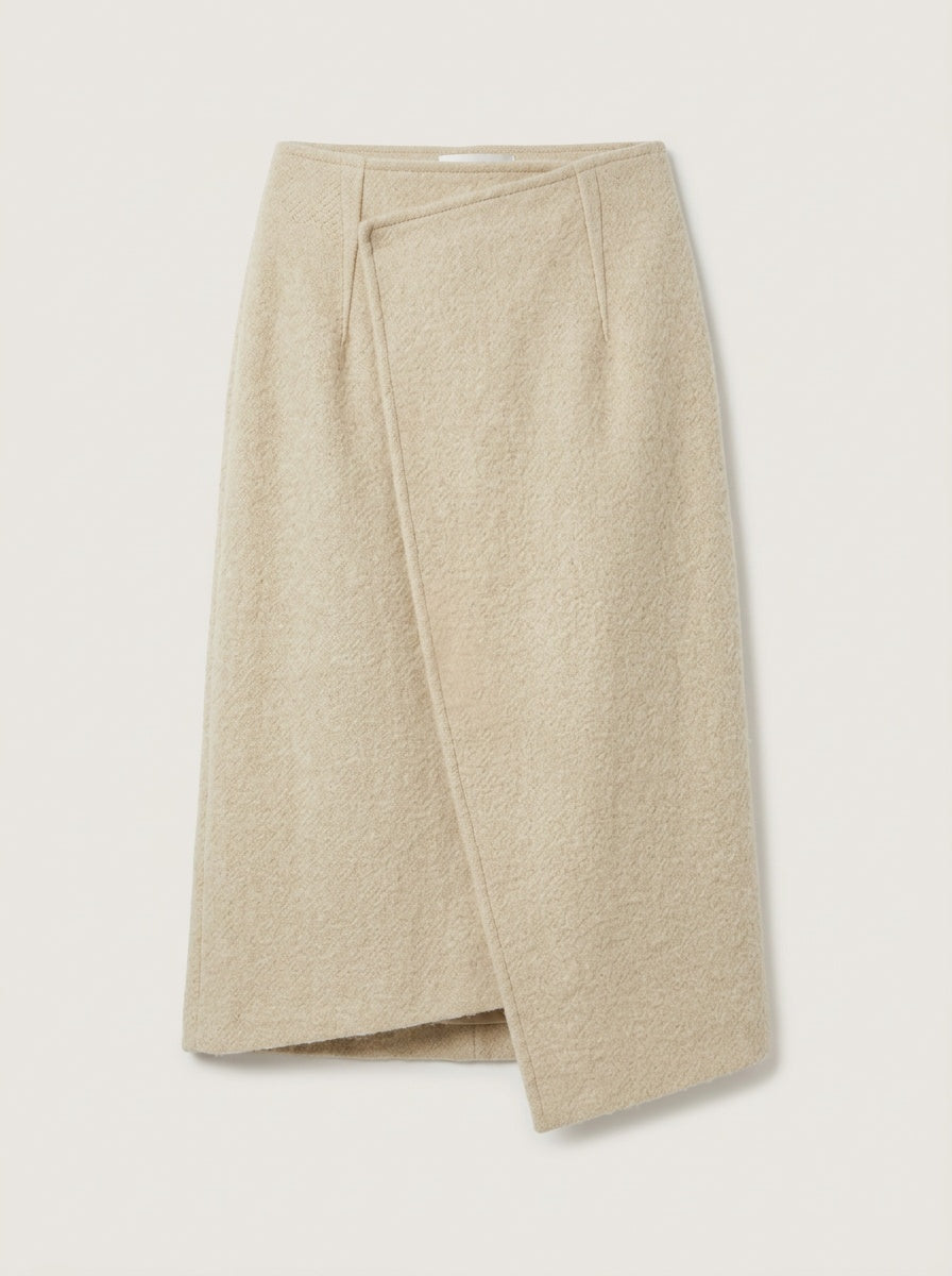 The Asymmetrical Wrap Skirt - Bone
